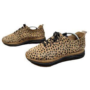 OTBT Alstead Cheetah Shoes Womens 8M Perforated Suede Leather Slip On Sneakers